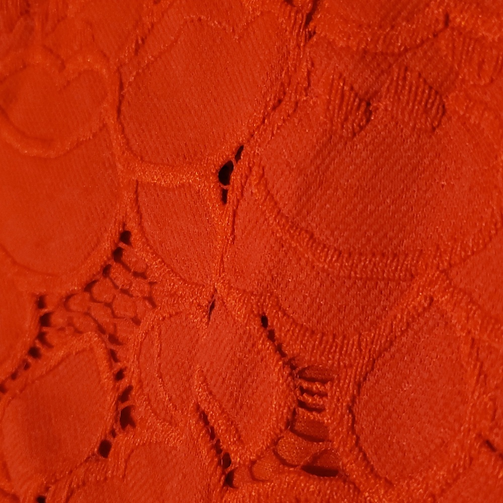 Monteau Red Lace Eyelet Top Womens Size S - Picture 3 of 16